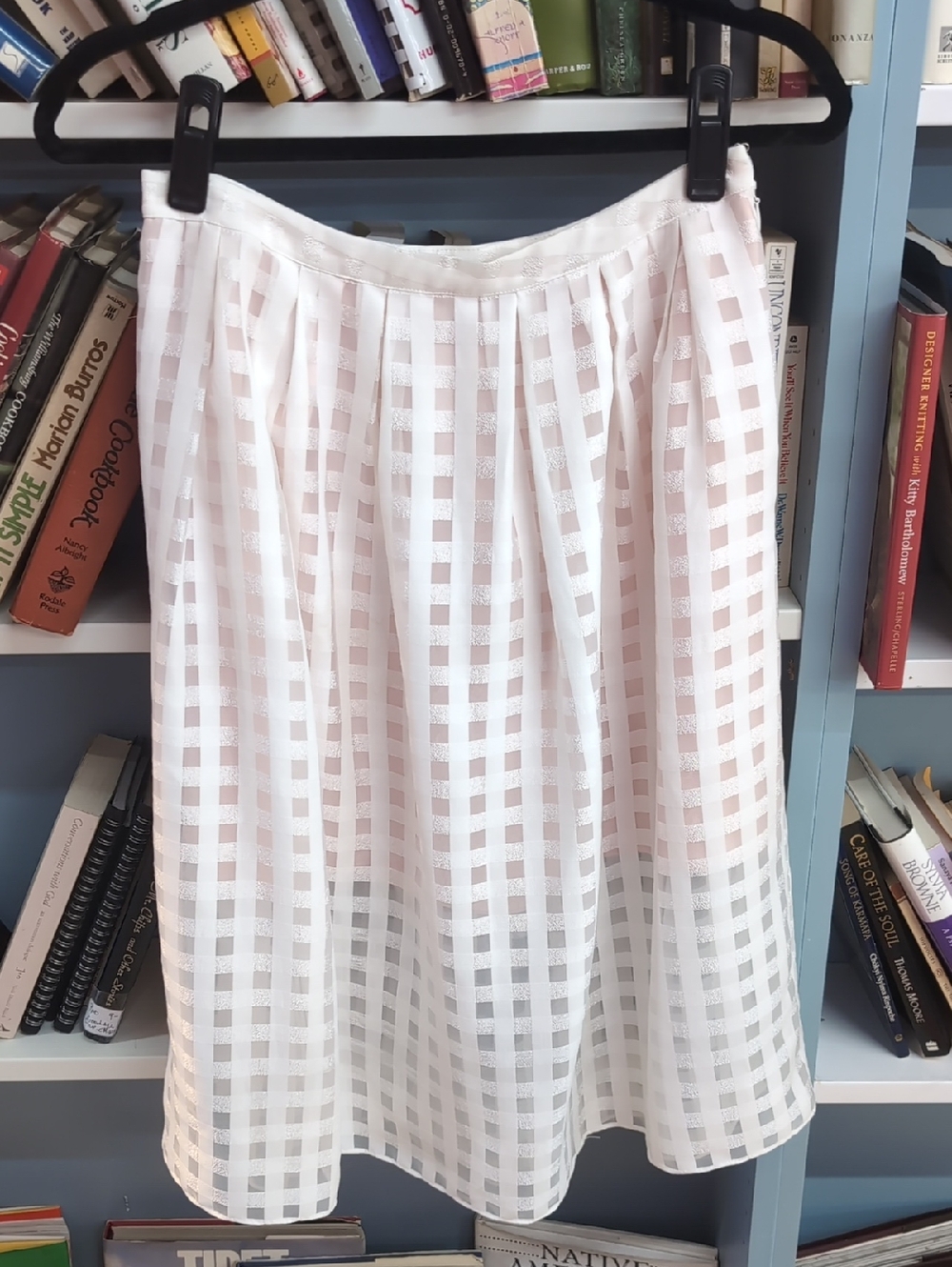 Women’s White/pink Gingham A-Line Skirt